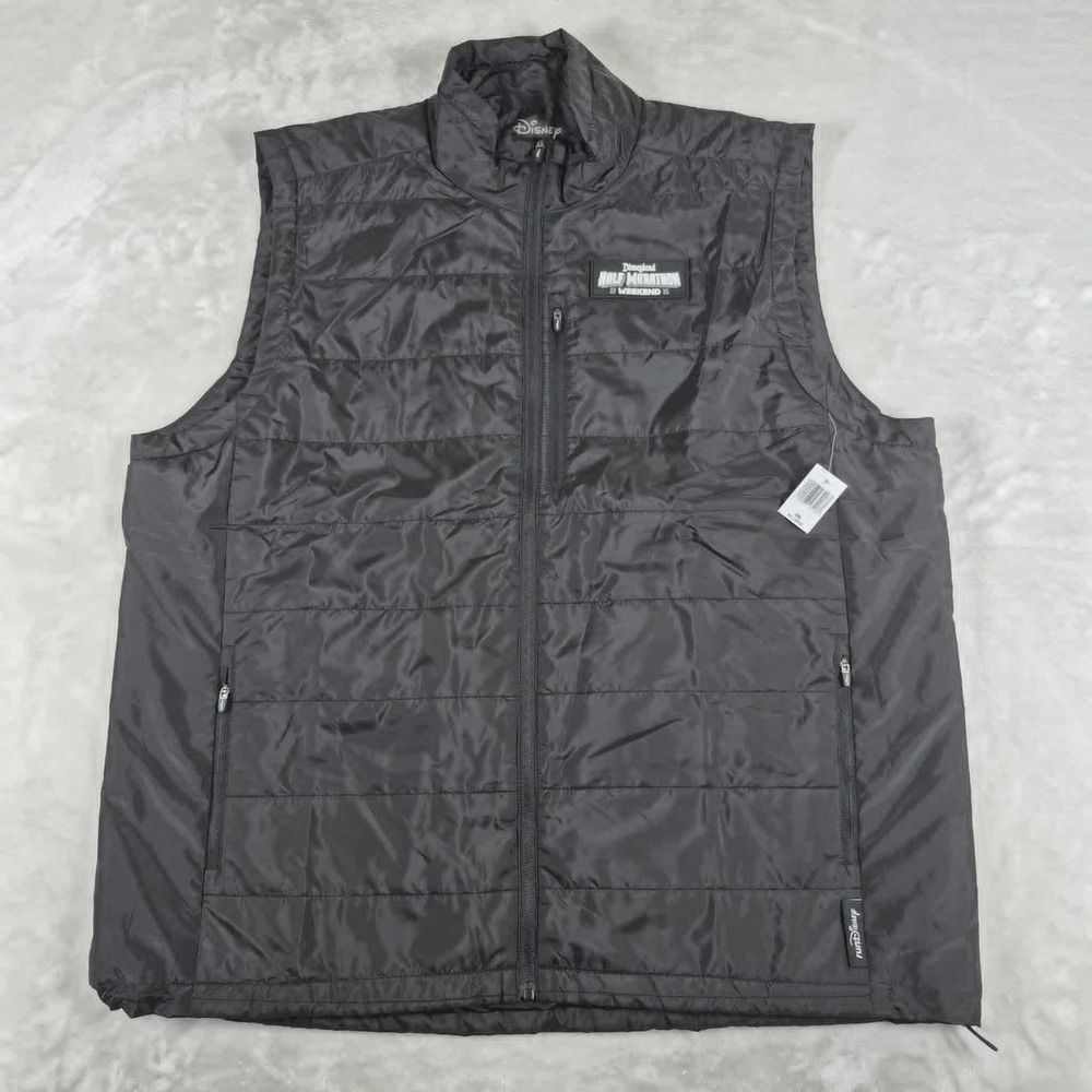 Disney Half Marathon 2025 Vest Adult 2XL‎ XXL Black Quilted Run Disneyland NWT